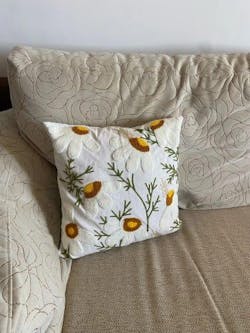 Flower Embroidery Throw Pillow Cushion Cover