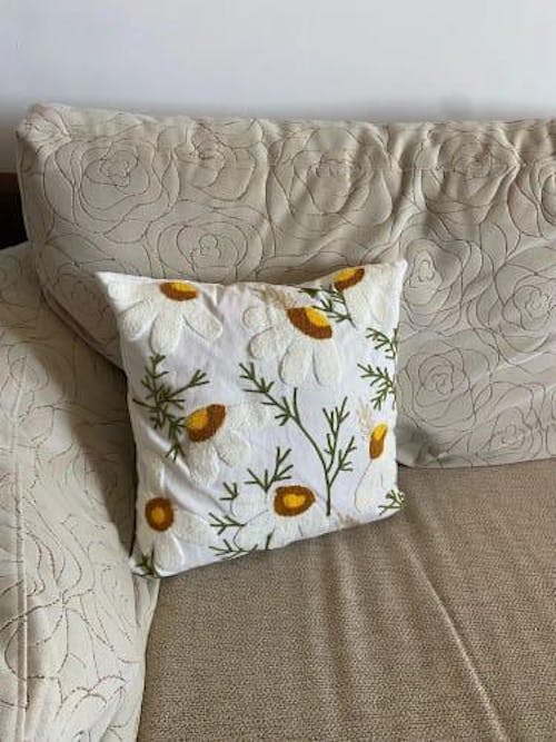 Flower Embroidery Throw Pillow Cushion Cover