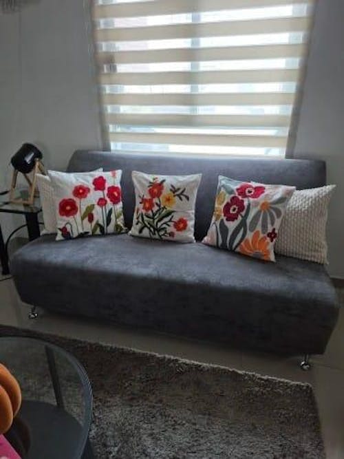 Flower Embroidery Throw Pillow Cushion Cover