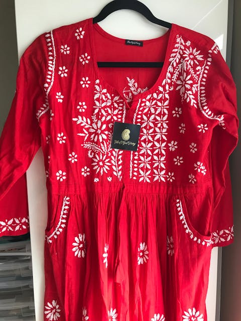 Red - Slub Cotton Gown