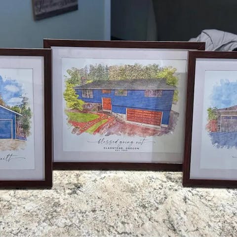 Watercolor Custom House Portrait