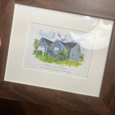 Watercolor Custom House Portrait