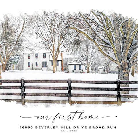 Watercolor Custom House Portrait