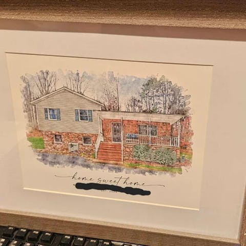 Watercolor Custom House Portrait