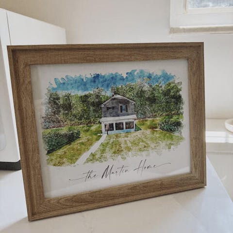 Watercolor Custom House Portrait