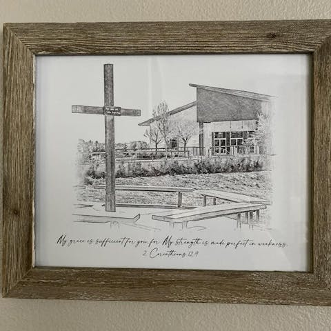 Black and White Sketch House Portrait