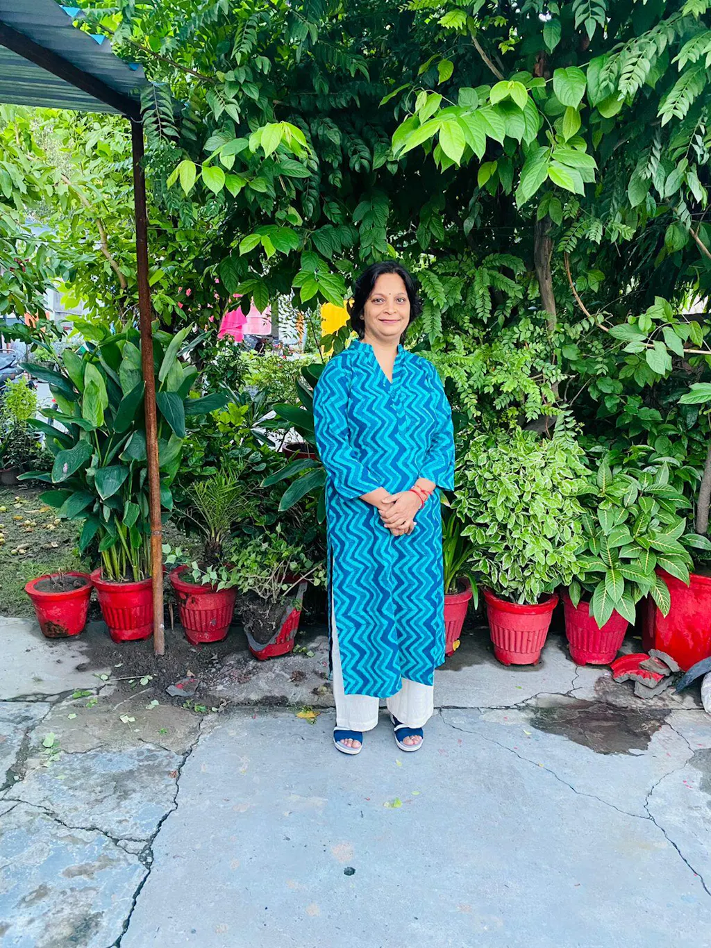 The Indian Ethnic Co Women s Ajrakh Block Print Cotton Kali Kurta Set