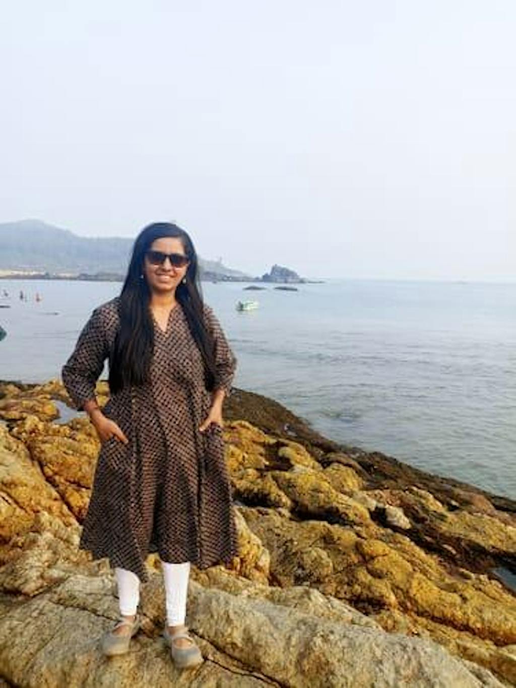 Jhilmil Cotton Kali Hand Embroidered Kurta