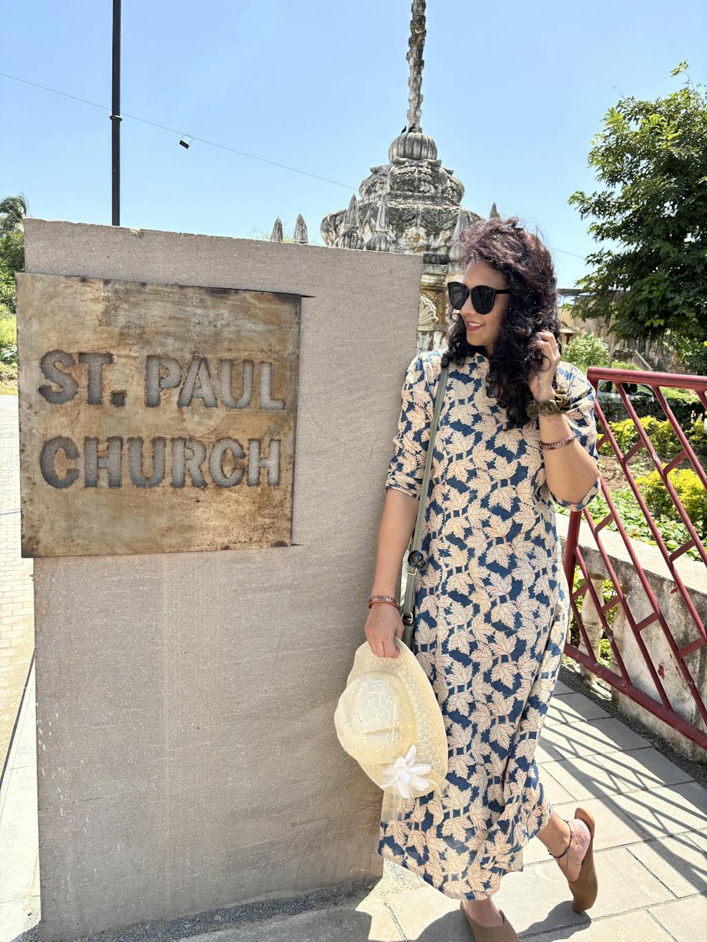 Indigo White Leaf Jaal Kalamkari Hand Block Printed Cotton Fabric