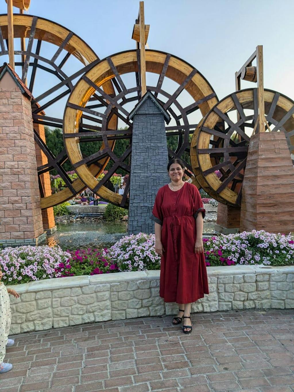 Deepti Maroon Solid Cotton Loose Dress