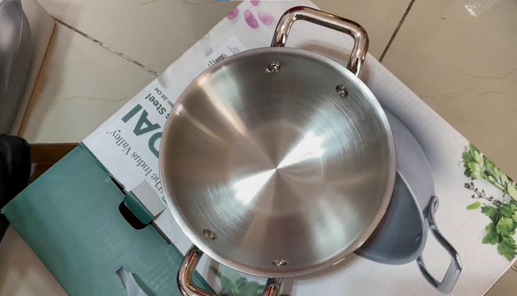 Buy Best Triply Stainless Steel kadai/kadhai Online The Indus Valley