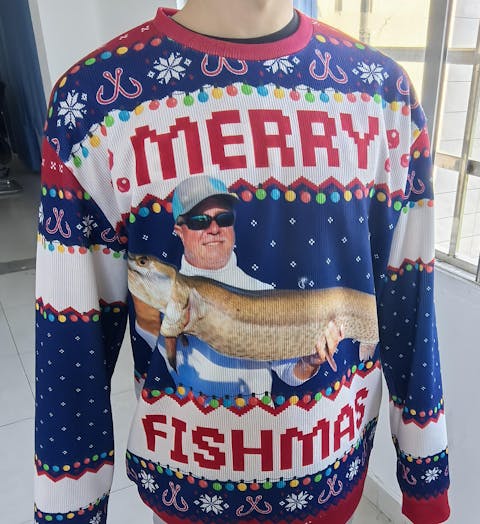 Custom Photo Unisex Ugly Sweatshirt - Personalized Christmas Birthday Gifts For Fisherman