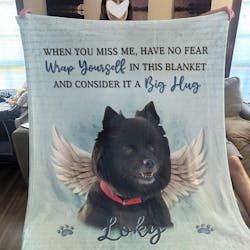 Custom Photo No Longer By My Side But Forever In My Heart - Memorial Personalized Custom Blanket - Sympathy Gift For Pet Owners, Pet Lovers