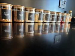 Glass storage jar with bamboo lid (490ml)