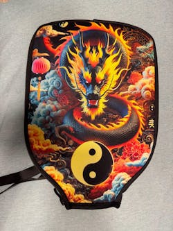 Dragon Yellow Ying Yang - Pickleball Paddle Cover