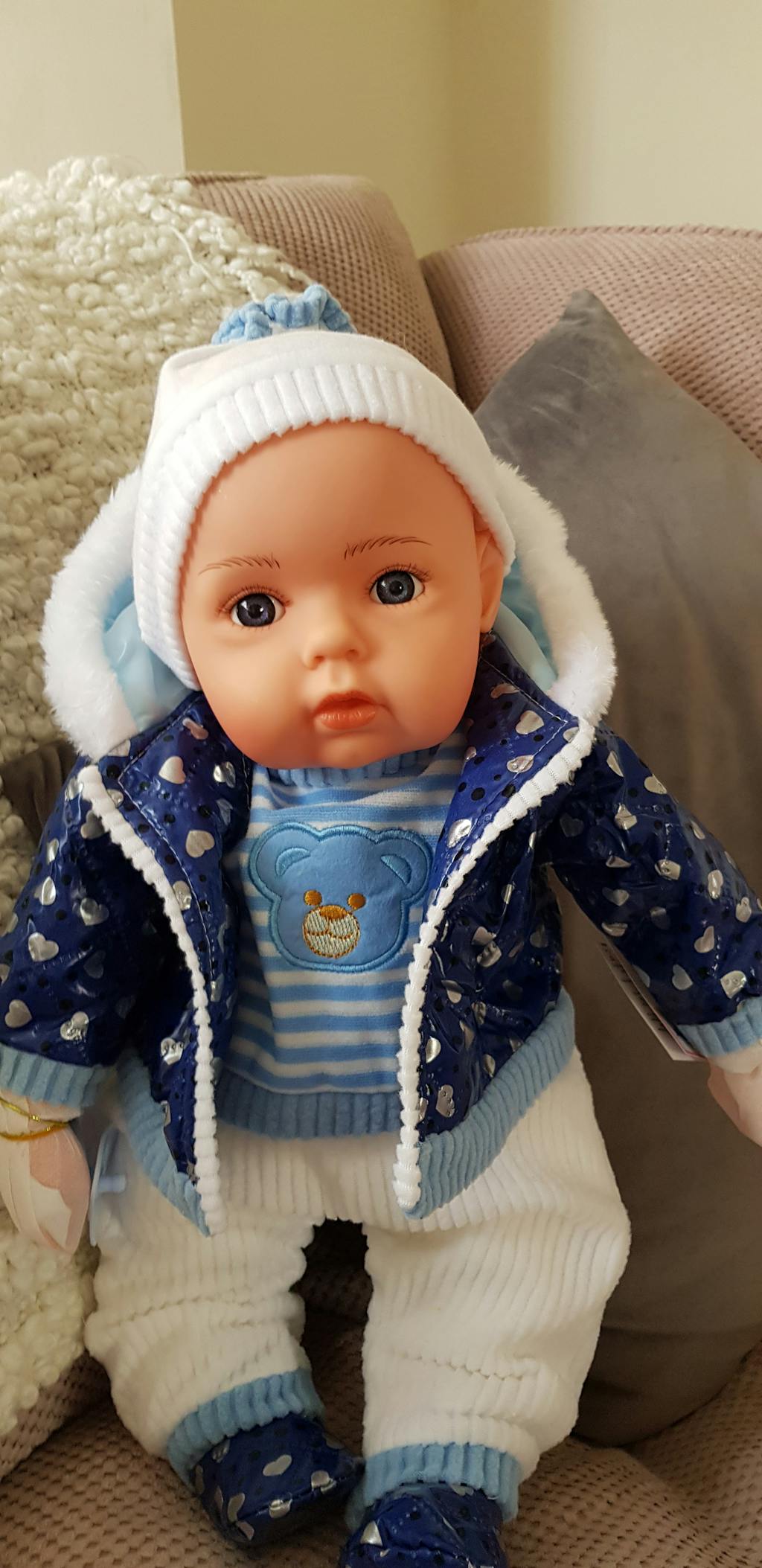 Blue Bibi Baby Doll Toy With Dummy & Sounds