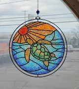 Style 355 Round Sea Turtle Laser Cut Outline Frame Blank