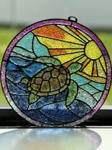 Style 355 Round Sea Turtle Laser Cut Outline Frame Blank