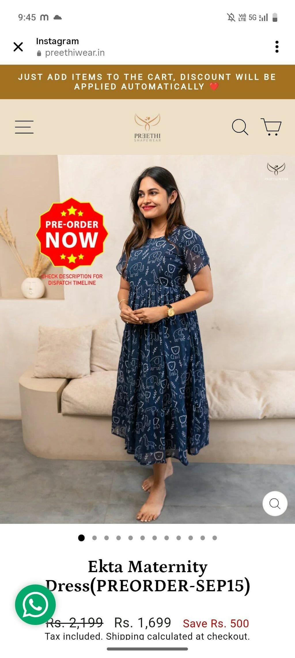 Ekta Maternity Dress(PREORDER-MAR16)