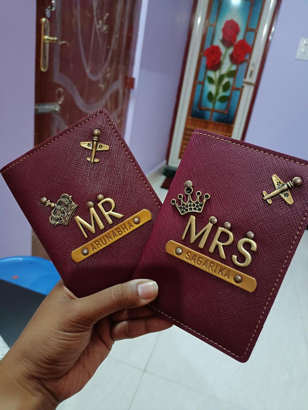 Buy Personalised Couple Passport Covers in India