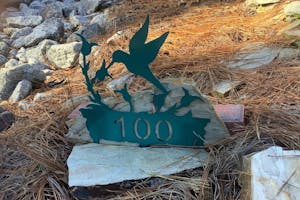 Hummingbird Address Plaque Yard Sign