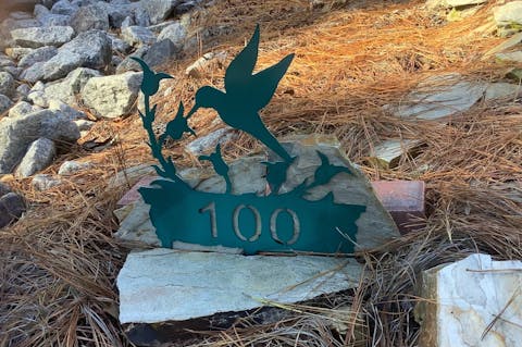 Hummingbird Address Plaque Yard Sign