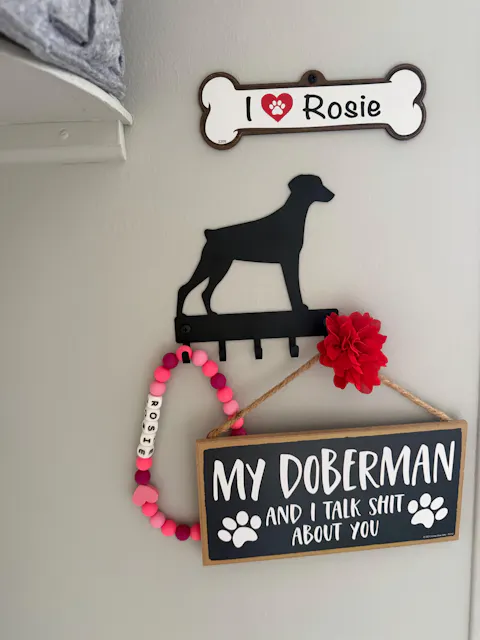 Doberman Pinscher Key Holder & Leash Hanger