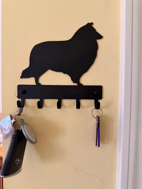 Shetland Sheepdog/ Sheltie Dog Key Rack and Leash Holder