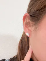 Spring-01 キュービックシルバーデイリーピアスセット