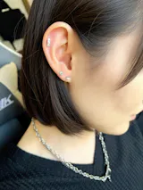 Spring-01 キュービックシルバーデイリーピアスセット