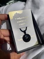 Wholesale ~ Black Gunmetal & Leather Mustard Seed Necklace