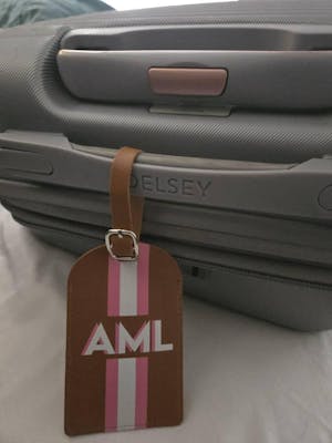 Personalized Shadow Monogram Vegan Leather Luggage Bag Tag Bridesmaid Gift Bachelorette Party Favors