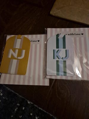 Personalized Shadow Monogram Vegan Leather Luggage Bag Tag Bridesmaid Gift Bachelorette Party Favors