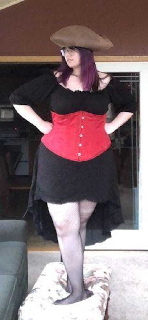 Silk Underbust Cincher; Red