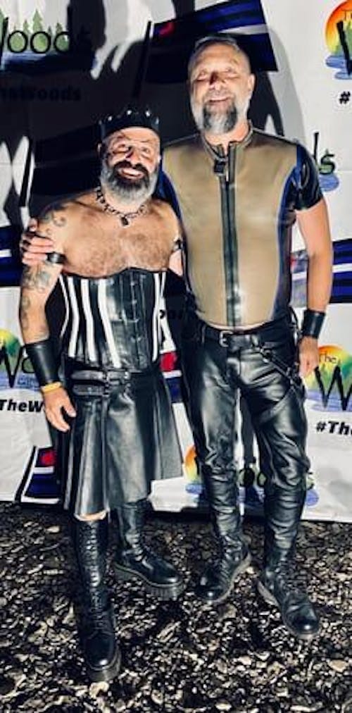 Leather Underbust Cincher; Geometric in Black & White