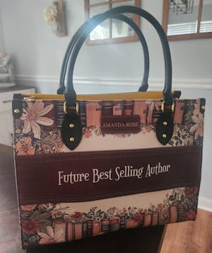 Custom Quote Floral Bookshelf HTRZ29078209CA Leather Bag