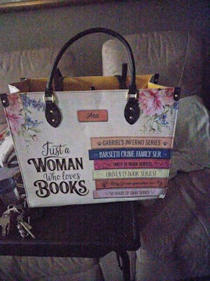 Custom Bookshelf: Just A Woman Who Loves Books HHRZ26106015NK Leather Bag
