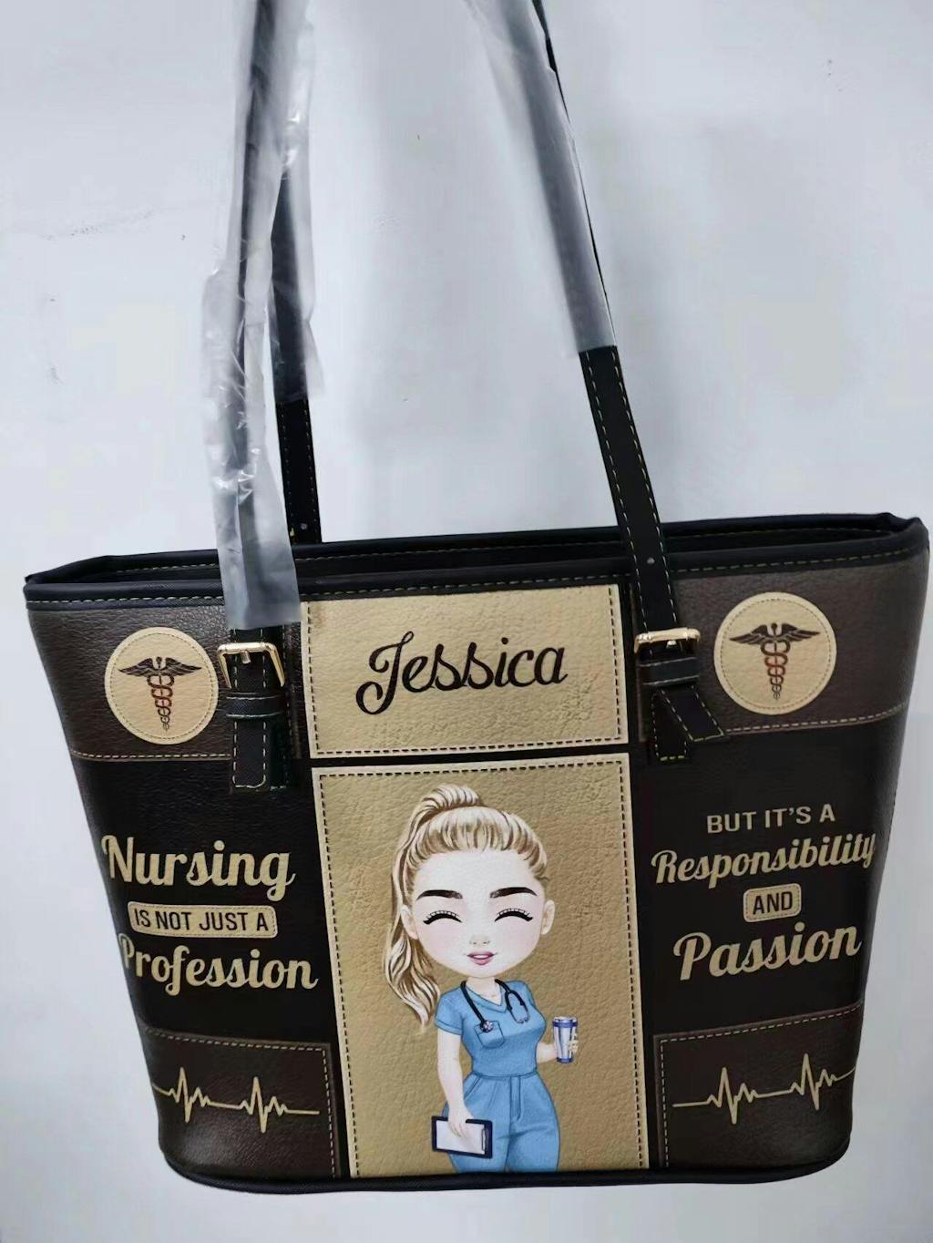 Nursing Is Not Just A Profession - Personalized Custom Nurse Leather Tote Bag