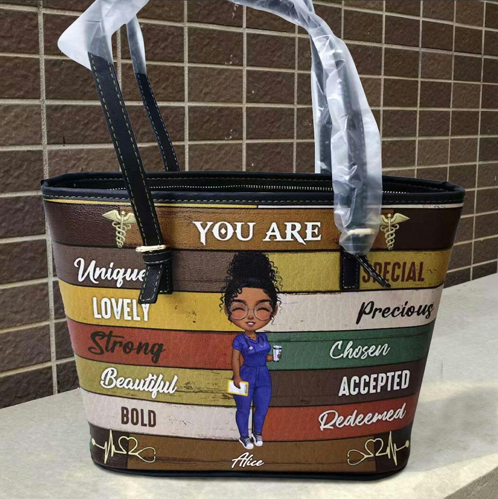 God Say You Are - Personalized Custom Nurse Leather Tote Bag