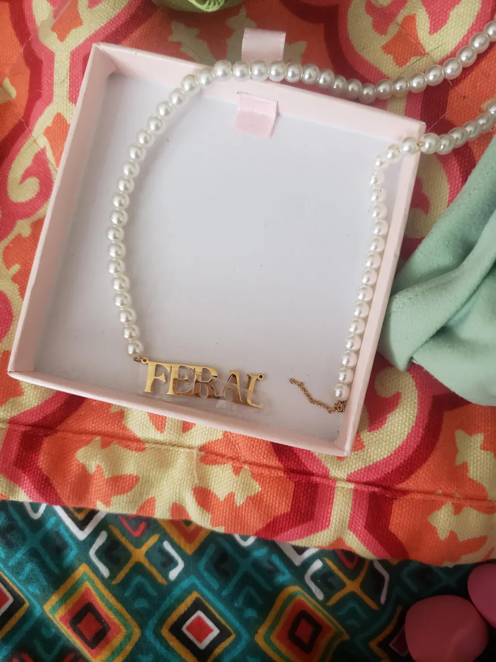 Fezilia Bogas Yellow Natural Fur Pearl Necklace main image 1