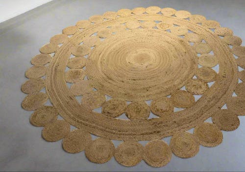 Cielo Round Jute Rug – Braided Natural Handmde Rug