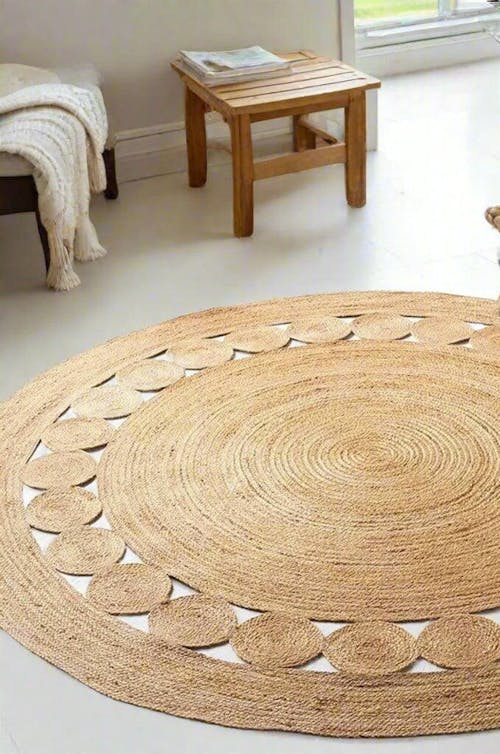 Cielo Round Jute Rug – Braided Natural Handmde Rug