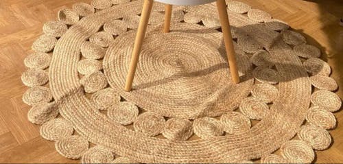 Cielo Round Jute Rug – Braided Natural Handmde Rug