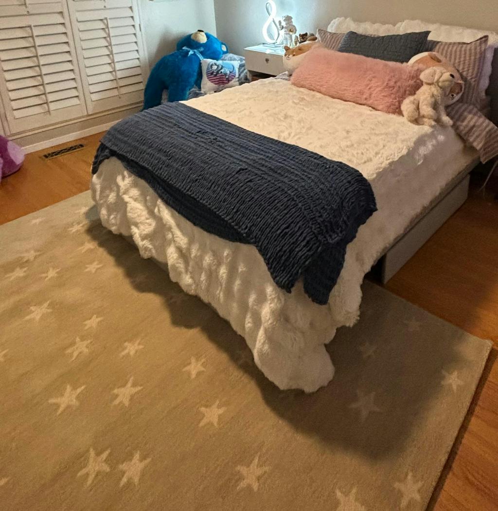 Star Rug Natural Beige Kids Rug Starry Skies Rug Nursery Rug Neutral Color