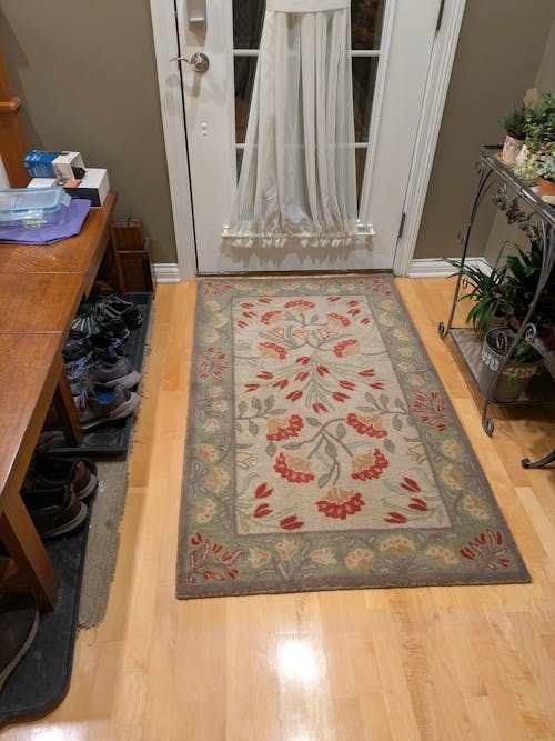 Handmade Oushak Rug Beige Green Rug