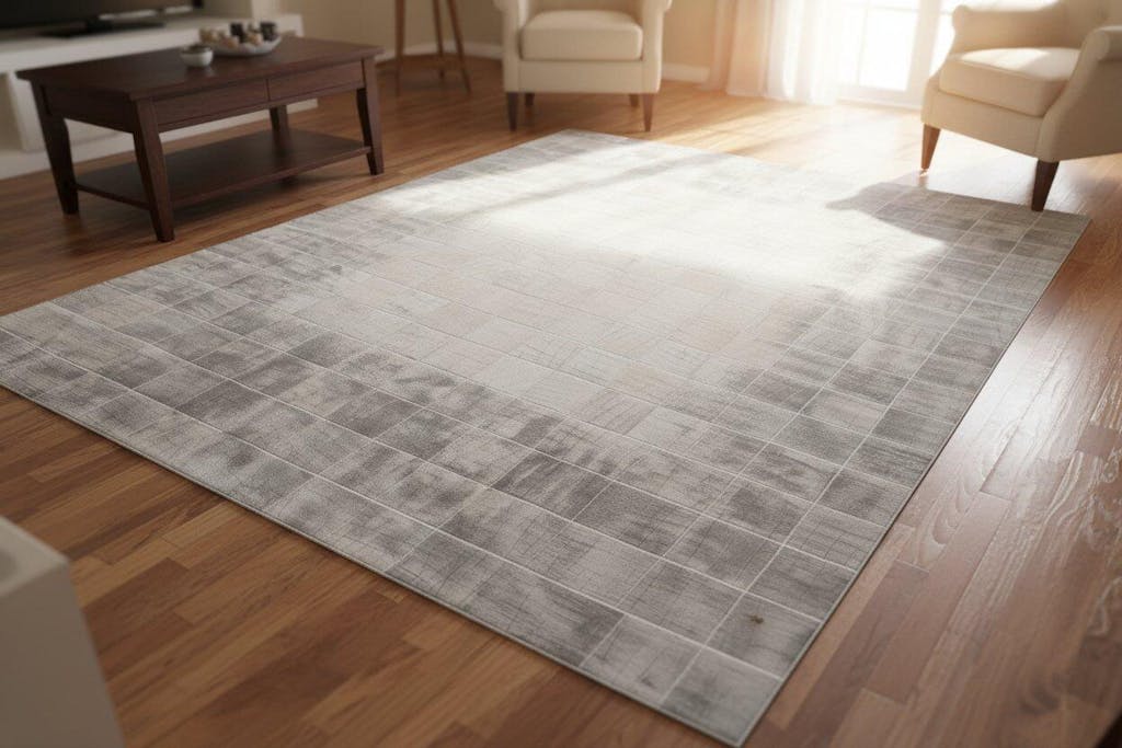 Ettie Leather Handmade Grey Rug Modern Hand Woven Scandinavian Bordered