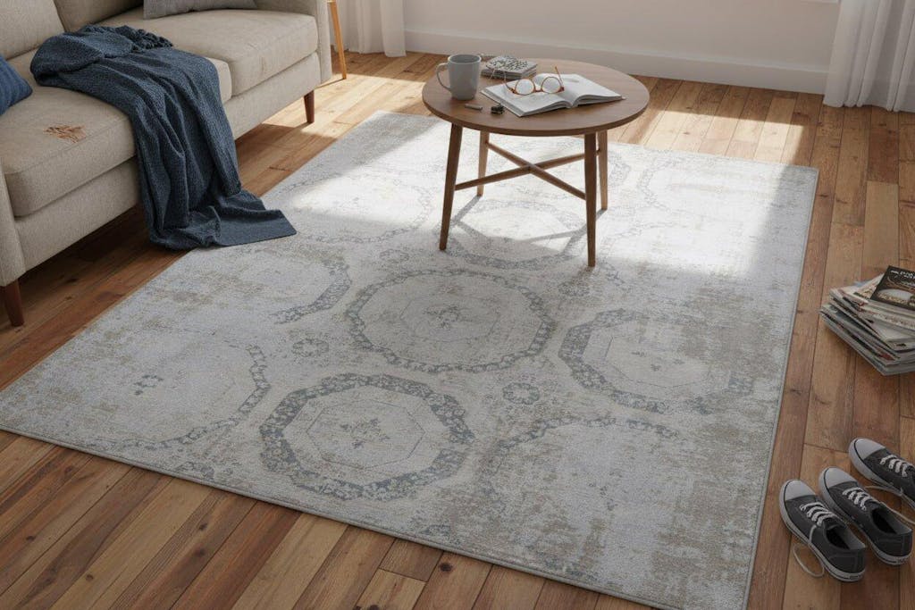 Raksha Handmade Abstract Loom Knotted Hand Woven Silk Like Wool Viscose Blue Rug