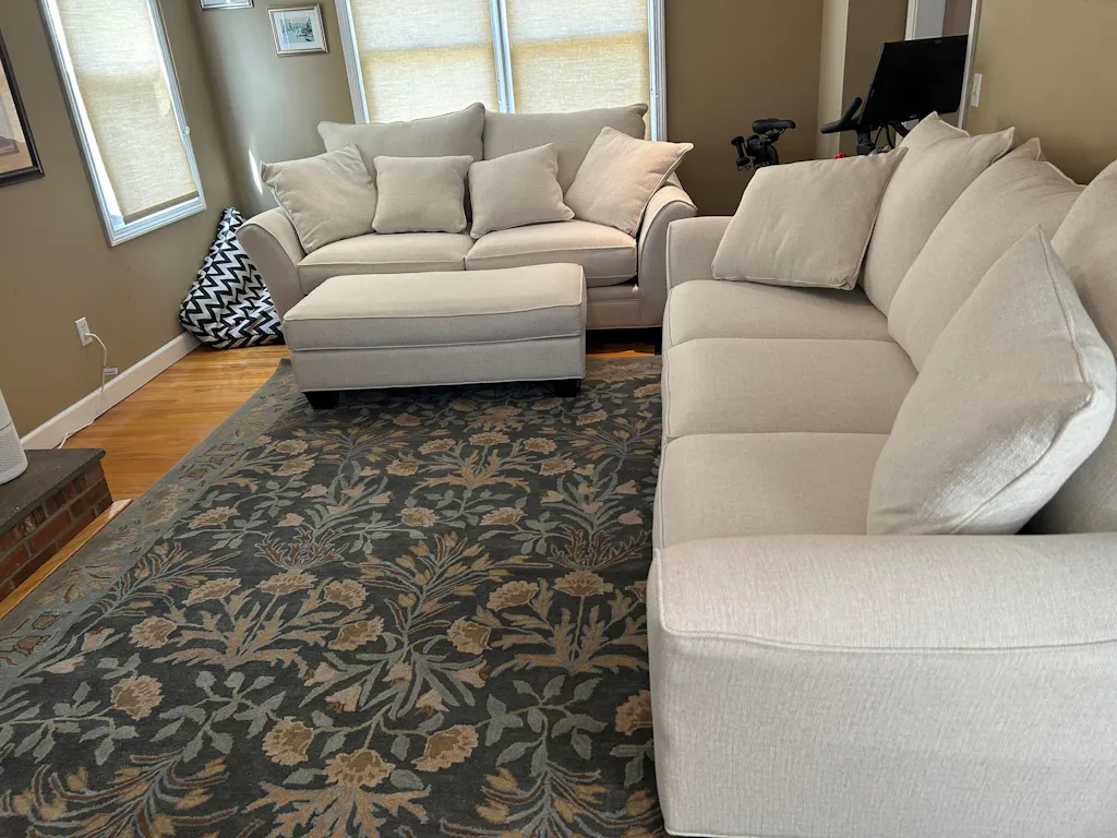 Handmade Wool Rug Floral Blue Persian Tufted Living Room Rug Adeline Rug