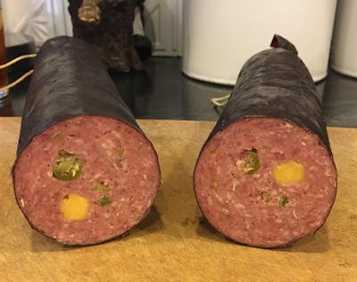 Pre-tied Mahogany Fibrous Summer Sausage Casing 61mm