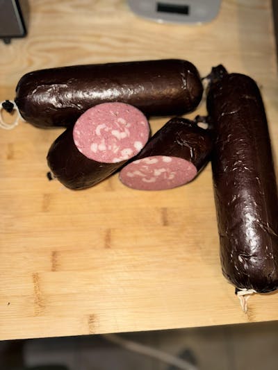 Pre-Tied Mahogany Fibrous Salami Casings 76mm